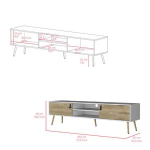Magness <b>White</b>/Macadamia <b>TV</b> <b>Stand</b> for Living Room - Product Image 3