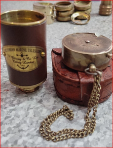 ALFA-NAUTICAL - Telescopio Náutico Vintage, Brújula de Latón Hecha a Mano, Estilo Antiguo, Diseño Costero, Decoración de Escritorio, Regalo para el Hogar u Oficina - Product Image 5