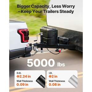 Cric de levage vertical pour caravane de 15 pouces, 5000 lb, crics de voiture en A, réglables sur 7 niveaux, pieds escamotables, sans fil, douille pour perceuse - Product Image 2