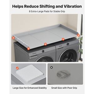 Piano di Lavoro in Legno Resistente all'Acqua 54 X 27,5 Pollici per Lavatrice e Asciugatrice con 2 Ganci per Vestiti - Product Image 5