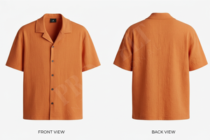 Chemise décontractée à manches courtes boutonnée, style personnalisé, respirante, couleur unie, légère, pour l'été – Prix de gros abordable - Product Image 2