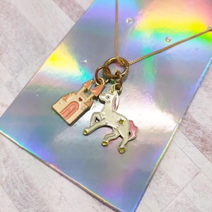 Collar de unicornio con diseño de castillo, hecho de aleación de zinc, elegante, divertido, absolutamente encantador - Product Image 6