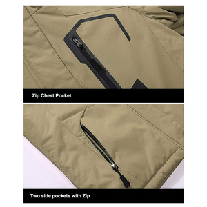 Chaqueta Softshell Personalizada con Logotipo para Hombre, Chaqueta Cortavientos Azul Marino, Impermeable, para Montañismo, con Capucha - Product Image 5