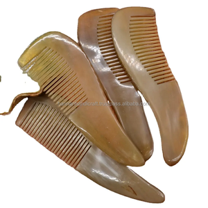 Indian Natural Shape Buffalo Horn Hair Comb Handmade Waterproof Folk Art Rustic Style MNE-35 Durable Bulk Ready Ship - Product Image 2
