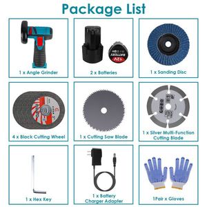 Cordless <b>Mini</b> Angle <b>Grinder</b> 2x12V 1100mAh Batteries 19000RPM Motor Air Vents for Heat Dissipation Includes Cutting Wheels - Product Image 6