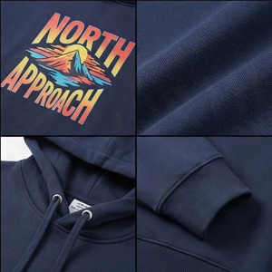 เสื้อฮู้ดดี้โอเวอร์ไซส์ผู้ชาย แบรนด์ North Approach ผ้าฝ้ายเฟรนช์เทอร์รี่ พิมพ์ลายภูเขา สไตล์ลำลอง สำหรับฤดูใบไม้ร่วง - Product Image 4