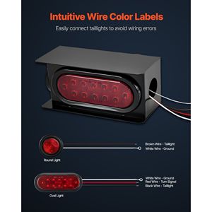 Kit Luci Posteriori a LED 10-30V per Rimorchio, Freno, Indicatore di Direzione, Luce di Posizione, Impermeabile, Sinistra e Destra (Laterale) per Rimorchio - Product Image 5
