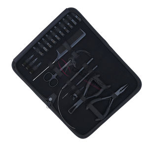 Kit d'outils pour extensions de cheveux noirs Salon avec pinces à micro-anneaux, ciseaux de coupe, pinces de coiffure et doigtier de séparation - Product Image 1
