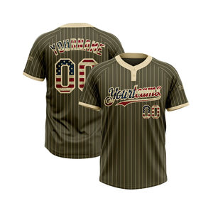 Uniformes de Béisbol/Sóftbol Personalizados para Equipos de Adultos, Sublimados, de Secado Rápido, 100% Poliéster, Estilo Retro - Product Image 1