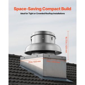 Zilveren 21-Inch Dak Uitlaat Ventilator High-Power Motor Snelheidsregeling 900/1500 Cfm Zolder Ventilatie Zware Aluminium Legering Compact Voor - Product Image 6