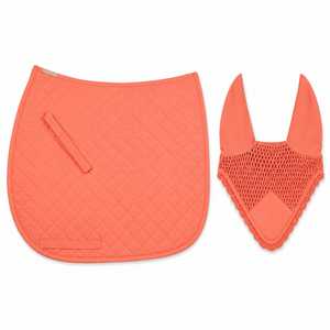 Housse de cou en maille matelassée corail pour selle de cheval, unisexe, en tissu tissé, personnalisable, imprimé numérique, motif uni, Velcro - Product Image 1