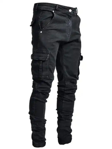 Samso Sports Intl - Jeans de Mezclilla Personalizados para Hombre, Estilo Urbano, Algodón y Spandex, Peso Medio, Transpirables, Ecológicos, Corte Recto, Cintura Media - Product Image 4