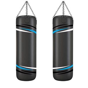 Sac de frappe respirant en tissu bleu avec sangles de suspension renforcées pour l'entraînement physique et la gym - Product Image 5