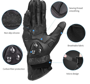 Guantes de Motociclismo con Logotipo Personalizado OEM, Protección de Nudillos de Carbono, Antideslizantes, Función Táctil en la Palma, para Carreras y Turismo - Product Image 3