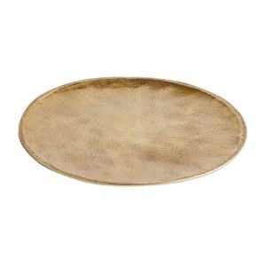 Ensemble de quatre plateaux décoratifs dorés de style industriel avec motifs martelés uniques pour le service et la décoration intérieure - Product Image 1