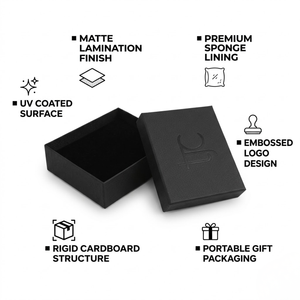 Caja de Regalo para Joyería de Moda con Laminado Mate y Forro de Esponja |   Empaque de Cartón Portátil con Recubrimiento UV y Grabado en Relieve - Product Image 6