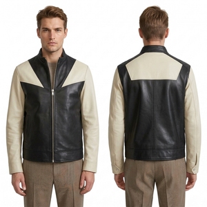 Custom Diamond Quilted <b>Black</b> PU Leather <b>Jacket</b> for Men with Textured Stitching and Sleek Front Closure - Product Image 1