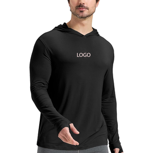 Sweat à capuche de pêche personnalisé pour homme avec passants pour les pouces, léger, séchage rapide, UPF 50, en polyester, décontracté, avec logo imprimé sur le devant, pour l'automne - Product Image 1