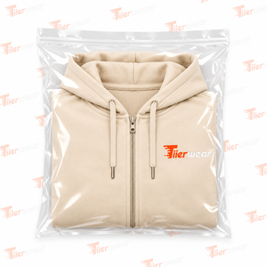 Tiierwear <b>Men's</b> Beige Zip-Up <b>Hoodie</b> Cotton Fleece Casual Hooded Sweatshirt Regular Fit Front Logo Autumn Wear Hoodies - Product Image 6