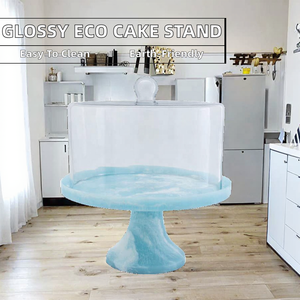 APEX ALIGN Artizon Studio Decorative Glossy Resin Eco-Friendly Handmade Non-Toxic <b>Cake</b> Stand Sturdy Pedestal Base Hand Wash Only - Product Image 2