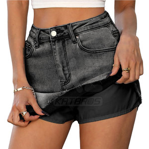 Jupe en jean décontractée pour femme, design tendance, été, 100% coton, respirante, confortable, look streetwear - Product Image 2