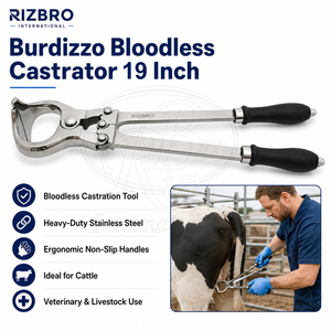 Rizbro International - Castrateur sans sang Burdizzo réutilisable et durable de 18 pouces, en acier inoxydable avec poignée en plastique, sûr pour les vétérinaires - Product Image 6