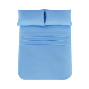 High Solid Blue <b>Comforter</b> <b>Set</b> Ultra Soft Breathable Linen 400TC Fitted Durable Easy Care Eco-Friendly Home Guest Room Hotel Use - Product Image 4