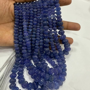 Perles de Tanzanite de qualité AAA, forme melon, 7-15 mm, pierres précieuses naturelles pour la création de bijoux, prix de gros - Product Image 1