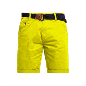 Shorts Bermuda en Coton Bleu Marine pour Homme, Taille Mi-Haute, Fermeture Boutonnée, Décontracté, Uni, Tissé Oxford Respirant - Product Image 6
