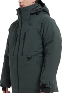 Chaqueta de Esquí Impermeable y Aislada para Hombre, Personalizada, con Capucha Desmontable y Múltiples Bolsillos con Cremallera - Product Image 3