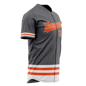 Camiseta de Béisbol Gris Personalizada para Hombre, Manga Corta, Nombre del Equipo 00, Impresión Serigrafiada, Ropa Deportiva de Poliéster que Absorbe la Humedad - Product Image 4