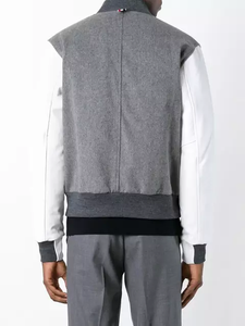 Veste universitaire de baseball pour hommes et femmes, en mélange de laine, manches décontractées, style universitaire, fournisseur OEM ODM - Product Image 5