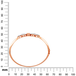 Bracelet Boucle Luxe 14K Or Rose Entrelacé Diamants Scintillants et Diamants de Laboratoire Radiants – Design Classique pour Femme - Product Image 2