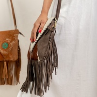 Neueste Designer Echtleder Pelz Ledertasche Stylische Damen Umhängetasche mit Reißverschlusstasche Winter Tragbar