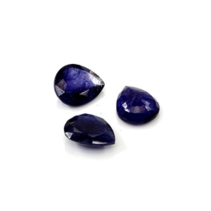 Saphirs bleus naturels de Bangkok, taille poire, calibrés, 10x12mm, pierres précieuses naturelles facettées pour la création de bijoux - Product Image 1