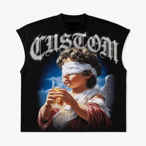Custom DTG Printed <b>Tank</b> <b>Top</b> 100% Cotton Jersey <b>Vintage</b> Style Sleeveless T Shirt Unisex Comfort Fit OEM Wholesale Fashion - Product Image 3