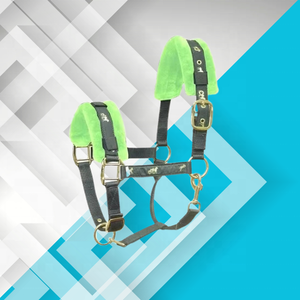 Harnais équestre rose vif en nylon écologique réglable, rembourré en polaire bicolore, avec logo personnalisé – Produit accessoire en liquidation - Product Image 3