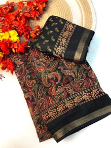Designer Beautiful Elegant Mul Mul Cotton <b>Saree</b> Paired With Unstitched Matching Blouse Piece - Product Image 6