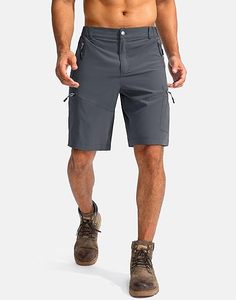Men's Hiking Cargo Shorts 9"/7"/11" Lightweight Outdoor Shorts for Men Trip Golf Camping Casual with 5 Zipper Pockets - Product Image 1