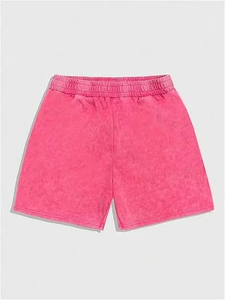 Shorts pour hommes en molleton de coton doux, brodés, délavés à l'acide, écologiques, à séchage rapide, avec cordon de serrage, coupe décontractée, style streetwear, été - Product Image 2