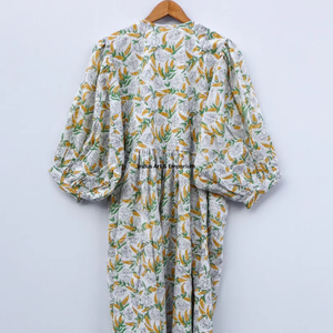 Beautiful floral Cotton Block Printed dress Dress For Casual wear Hand Block Printed Dress - Product Image 2