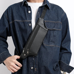 Bolso de pecho minimalista de cuero con cierre de cremallera, duradero, para uso diario, para todas las estaciones, para hombre - Product Image 6