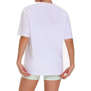 Camisetas Oversize para Mujer, Tallas Grandes, Manga Corta, Algodón, Casual, Básicas, Holgadas, para Entrenamiento, Atuendos de Verano a la Moda 2026 - Product Image 6