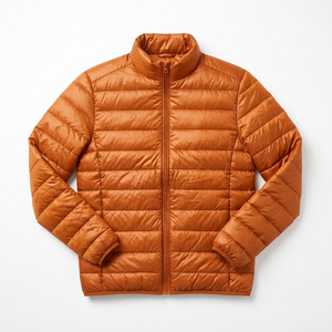 Veste matelassée slim pour homme avec col montant, fermeture éclair, coupe-vent, en polyester, décontractée, pour l'automne - Product Image 4