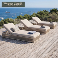 Chaise longue de luxe réglable pour l'extérieur, idéale pour la vente en gros, pour le bord de piscine