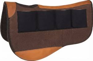 GN EXPORT Tapis de selle d'équitation western polyvalent en feutre marron avec doublure en polycoton et garniture en cuir de vachette, taille personnalisée pour l'équitation - Product Image 1