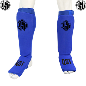 Protège-tibias Muay Thai MMA avec logo personnalisé, protections de voûte plantaire en mousse haute densité, coton écologique, protections de jambes pour la boxe, équipement d'entraînement - Product Image 2