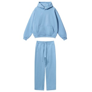 ชุดเซ็ตฮู้ดดี้และกางเกงวอร์มผ้าฟลีซเนื้อหนักพิมพ์ลาย สไตล์สตรีทแวร์ลำลองคุณภาพสูง สำหรับฤดูหนาว เหมาะสำหรับทั้งชายและหญิง ผลิตจากผ้าฝ้าย 100% - Product Image 2