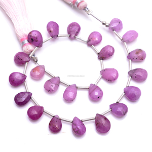 Saphir rose naturel 8 pouces à facettes en forme de poire cristal perles de pierres précieuses brin utiliser pour la fabrication de bijoux Bracelet collier - Product Image 2