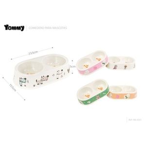 Gamelle pour animaux Yommy 30x16.5cm à double compartiment avec motif chien pour chiens et chats - Product Image 4